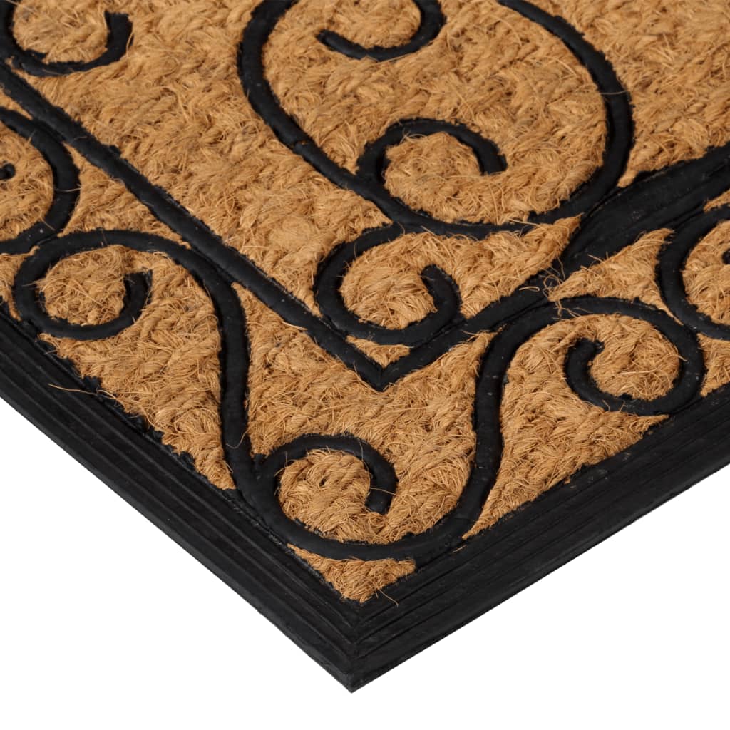 Tapete de porta semicircular 45x75 cm borracha e fibra de coco