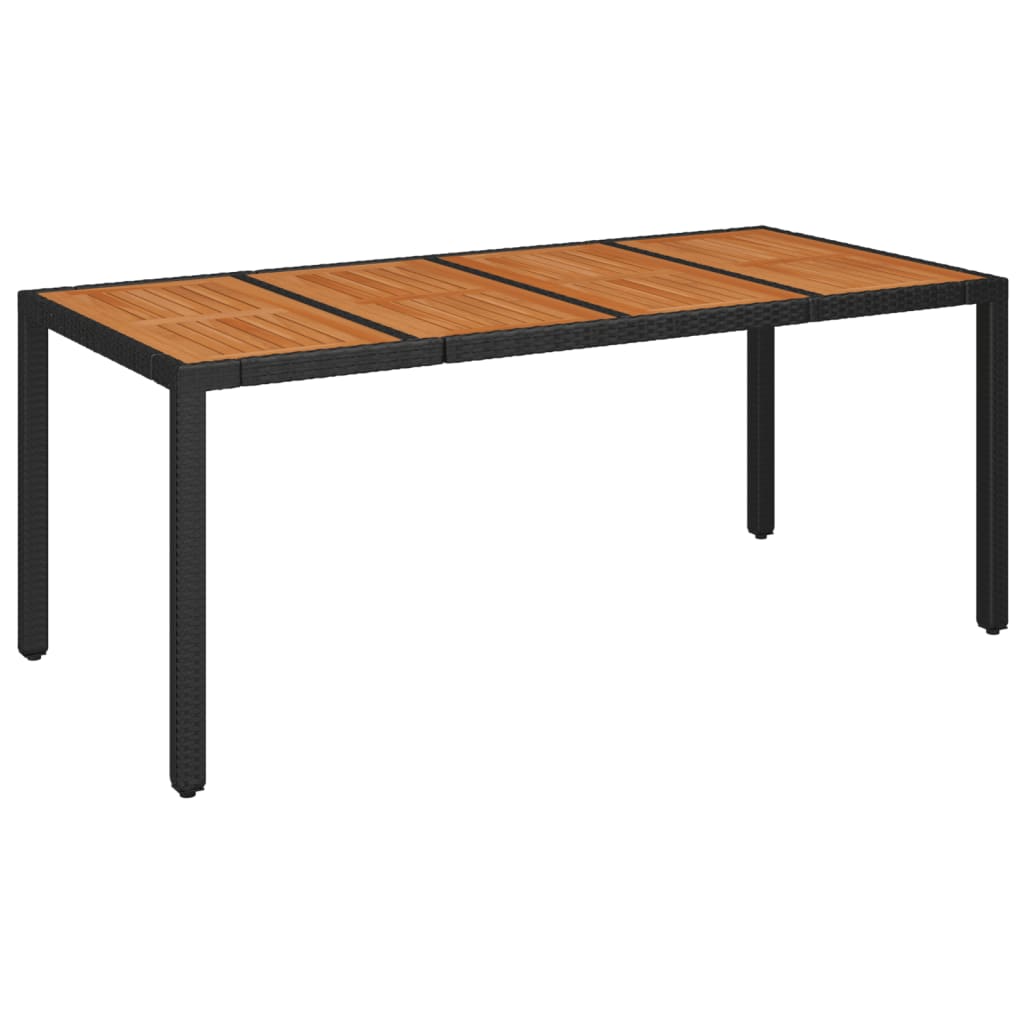 7 pcs conjunto de jantar p/ jardim c/ almofadões vime PE preto