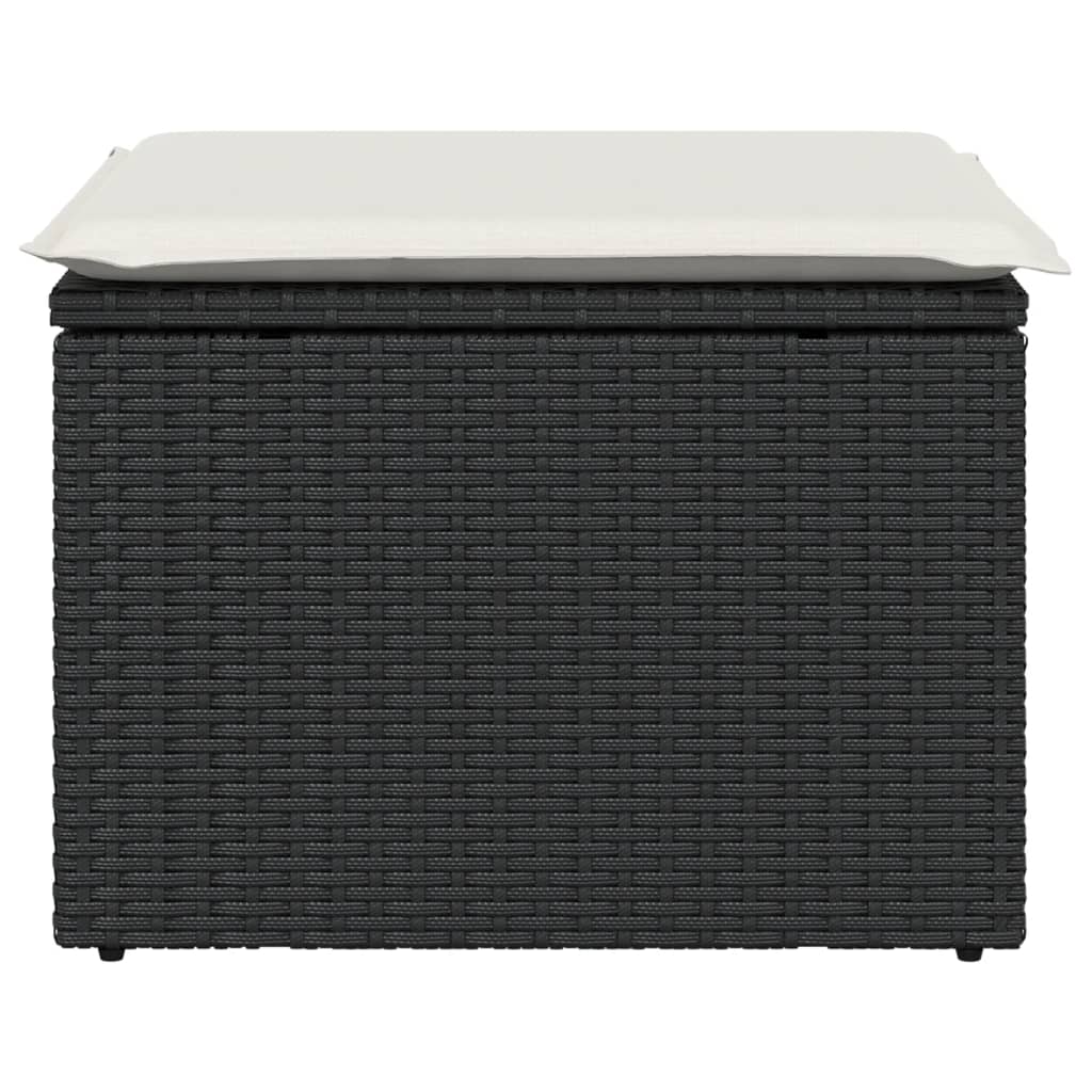 Banco de jardim com almofadão 55x55x37 cm vime PE preto