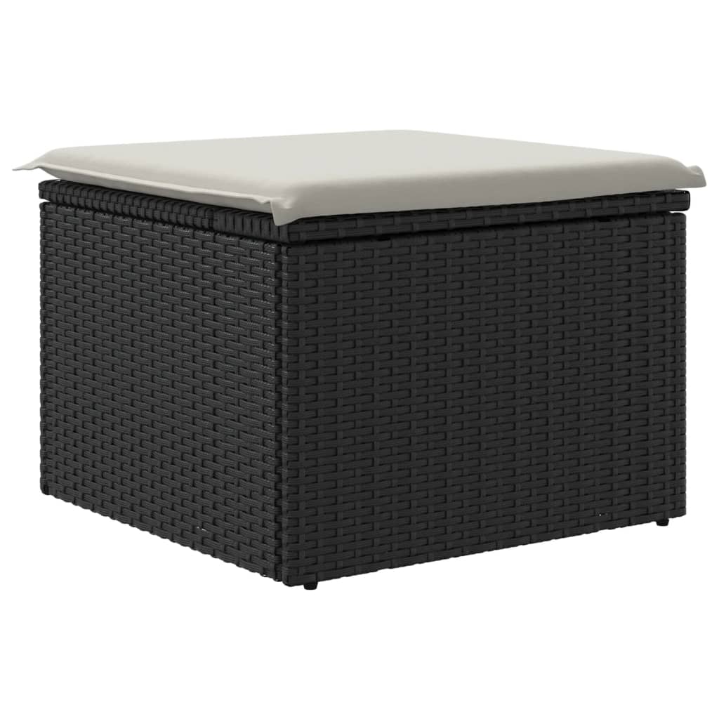 Banco de jardim com almofadão 55x55x37 cm vime PE preto