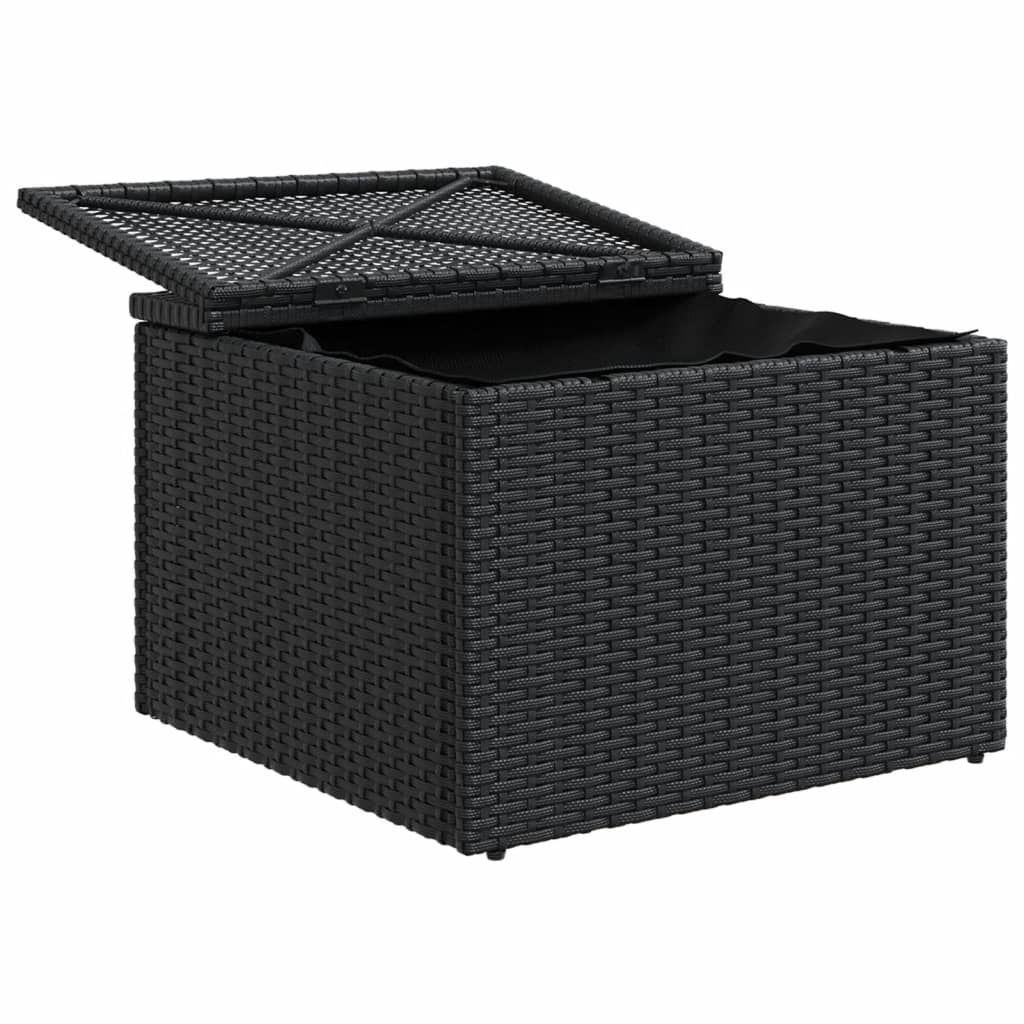 Banco de jardim com almofadão 55x55x37 cm vime PE preto