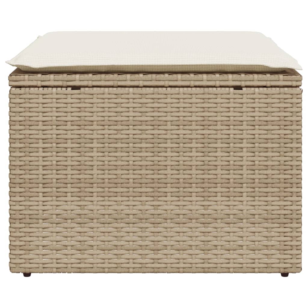 Banco de jardim com almofada 55x55x37 cm vime PE bege
