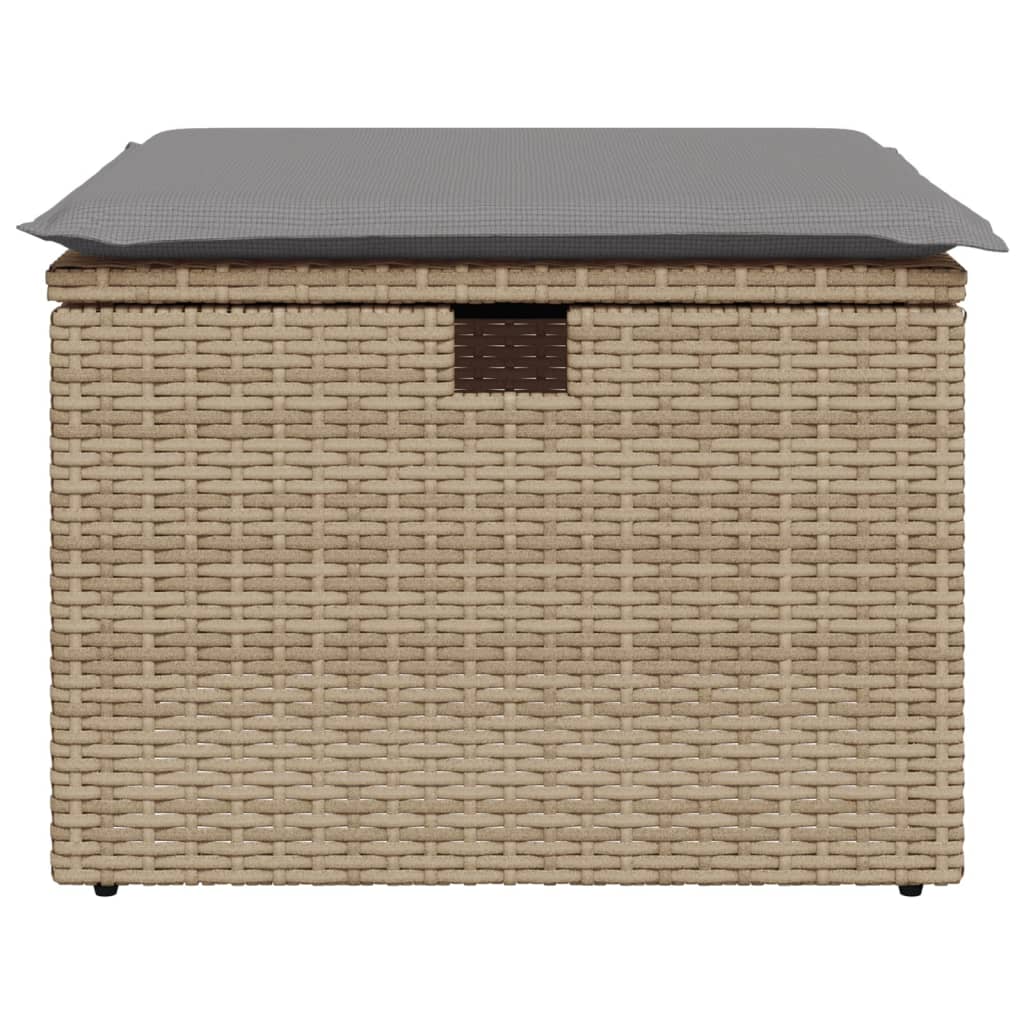 Banco de jardim com almofada 55x55x37 cm vime PE bege