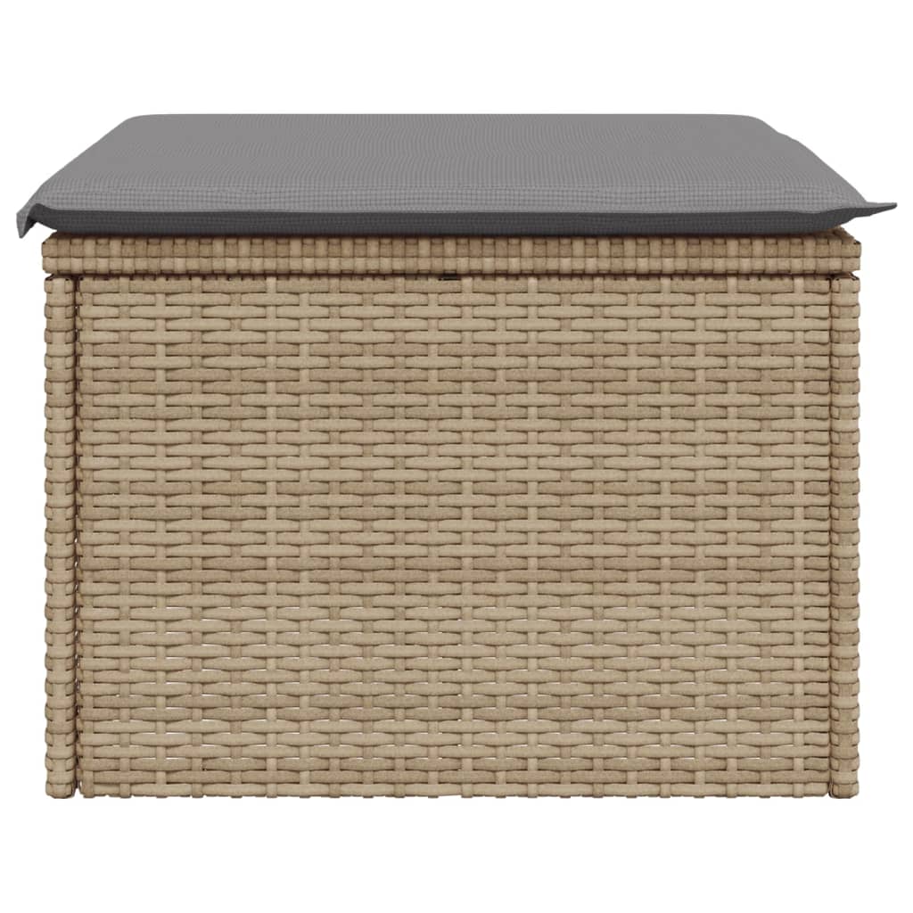 Banco de jardim com almofada 55x55x37 cm vime PE bege