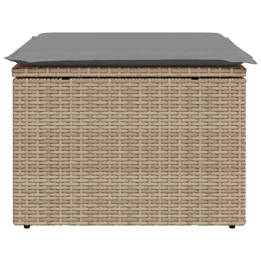 Banco de jardim com almofada 55x55x37 cm vime PE bege