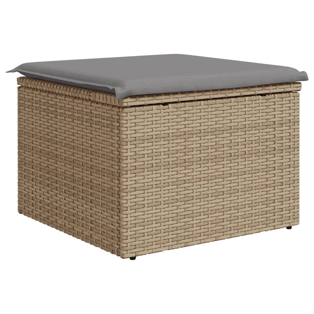 Banco de jardim com almofada 55x55x37 cm vime PE bege