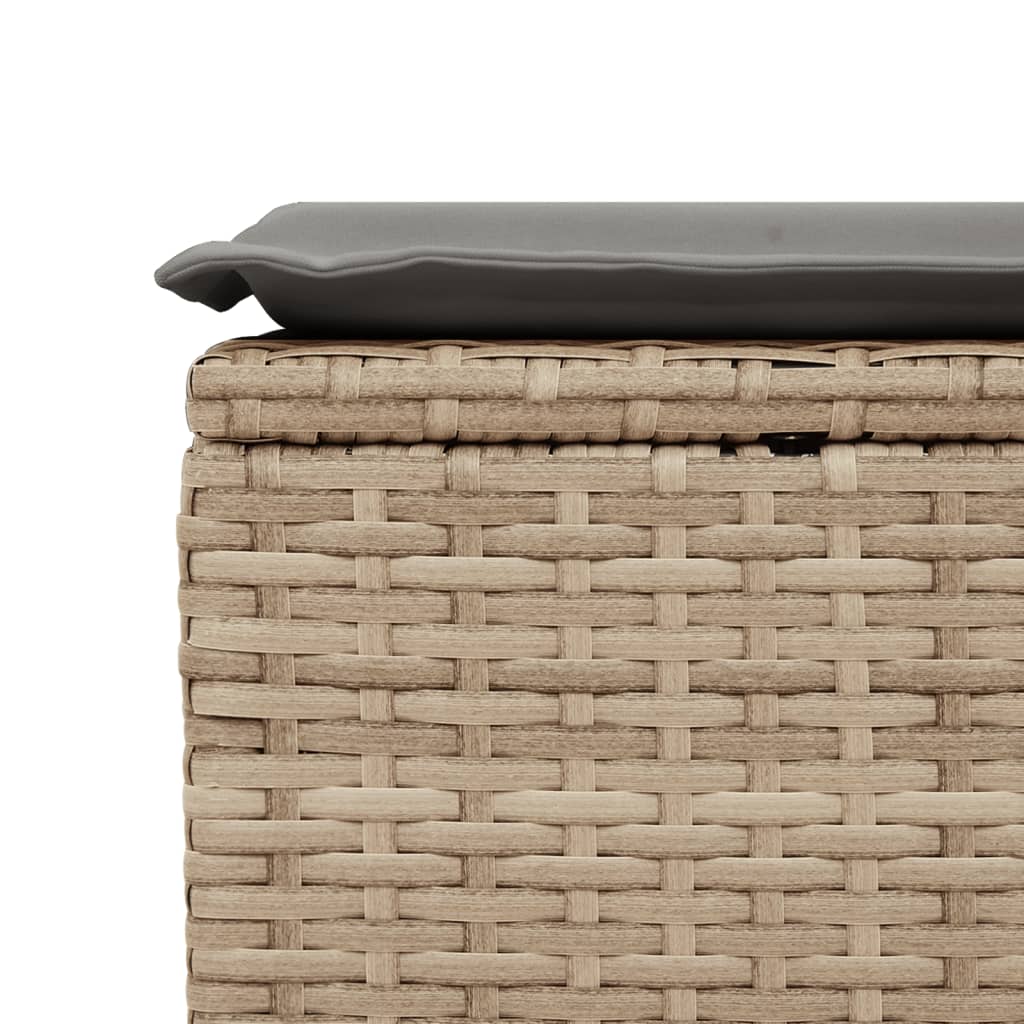Banco de jardim com almofada 55x55x37 cm vime PE bege