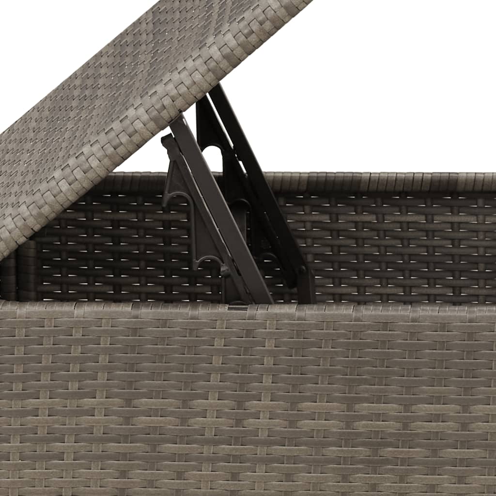 Banco de jardim com almofadão 55x55x37 cm vime PE cinzento