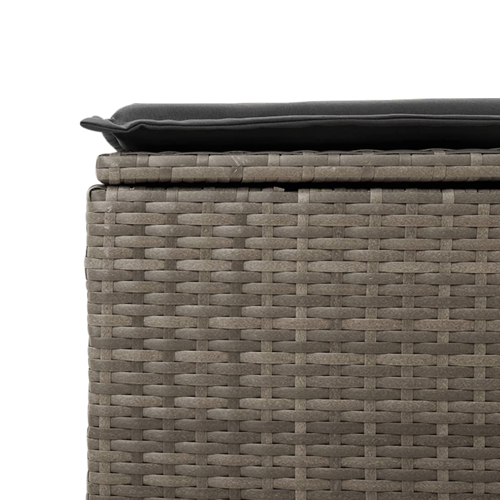Banco de jardim com almofadão 55x55x37 cm vime PE cinzento