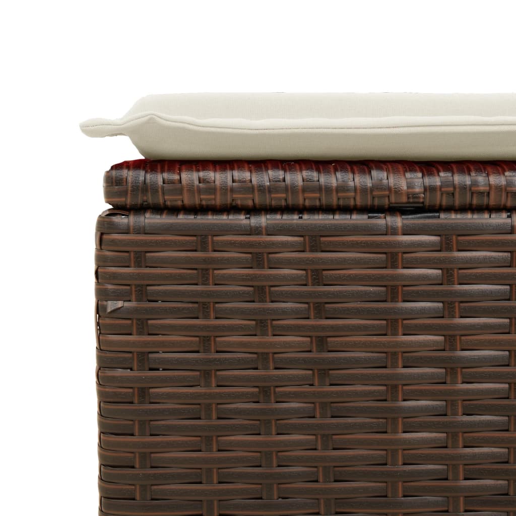 Banco de jardim com almofadão 55x55x37 cm vime PE castanho