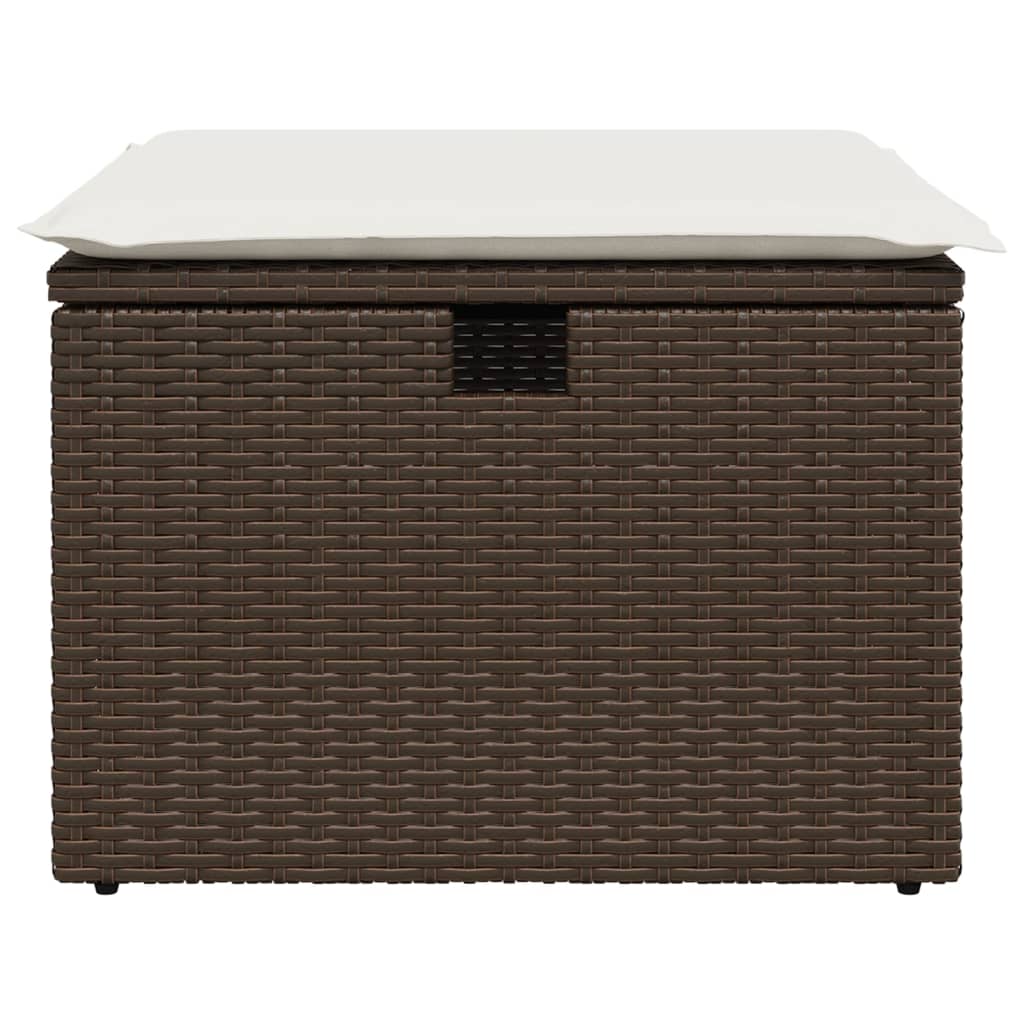 Banco de jardim com almofadão 55x55x37 cm vime PE castanho
