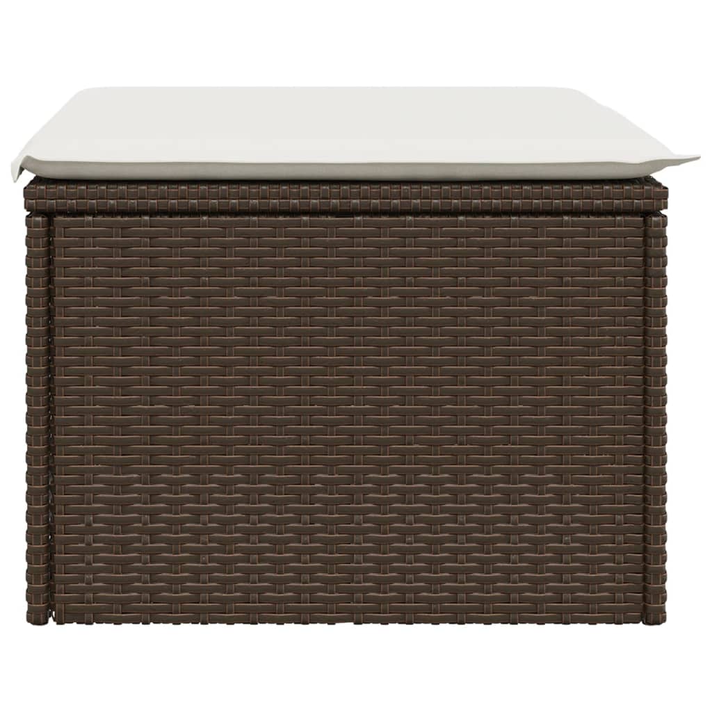 Banco de jardim com almofadão 55x55x37 cm vime PE castanho