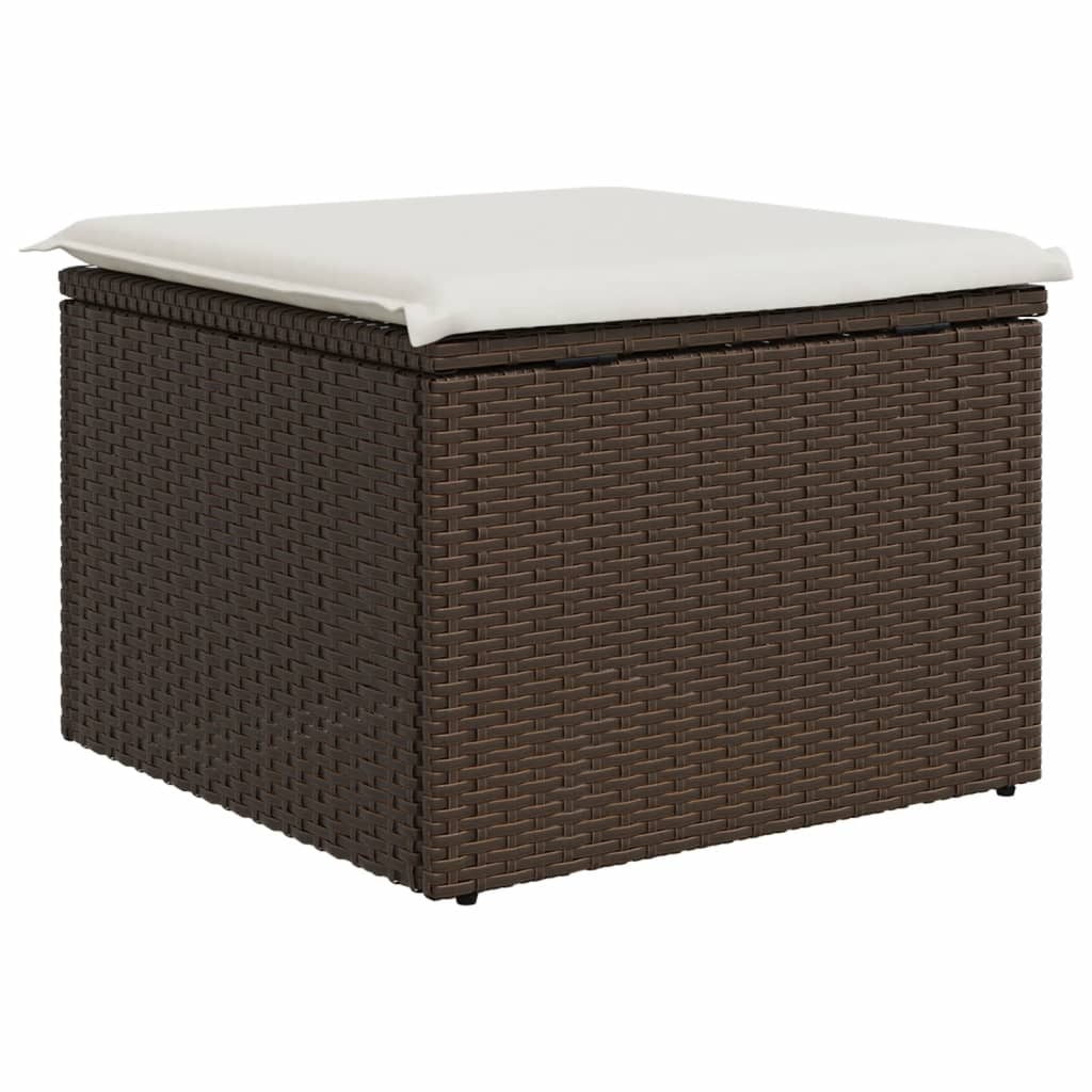 Banco de jardim com almofadão 55x55x37 cm vime PE castanho