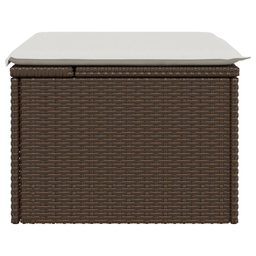 Banco de jardim com almofadão 55x55x37 cm vime PE castanho