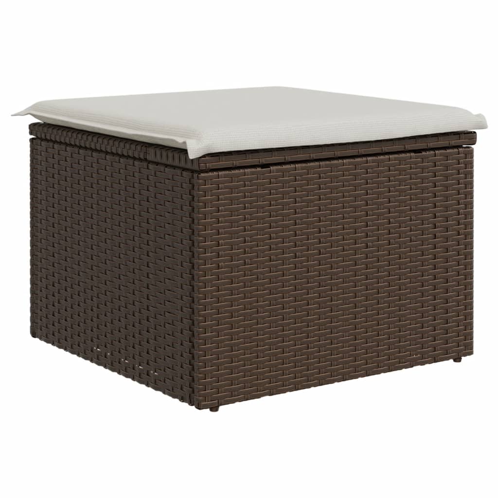 Banco de jardim com almofadão 55x55x37 cm vime PE castanho