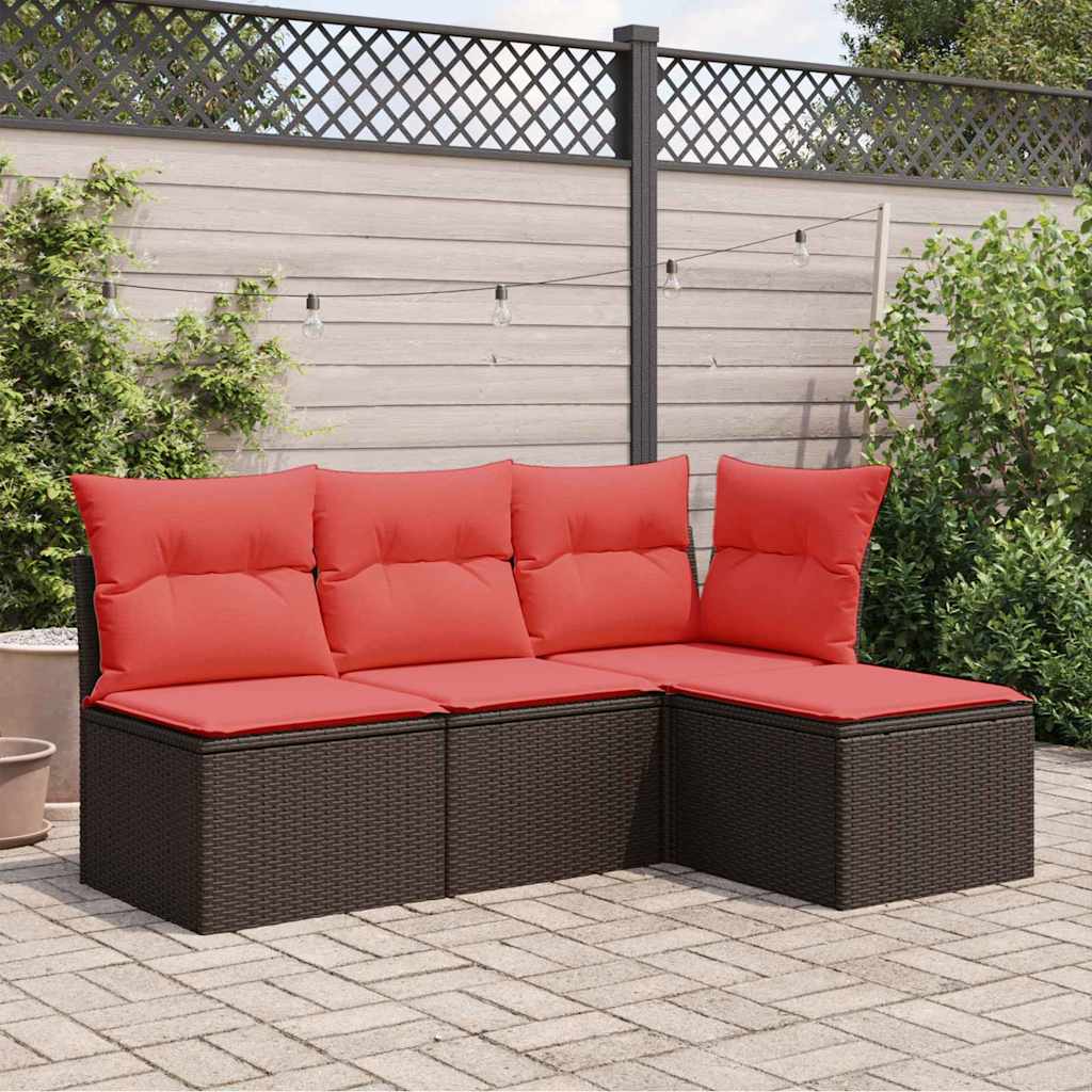Banco de jardim com almofada marrom 55x55x37 cm vime sintético
