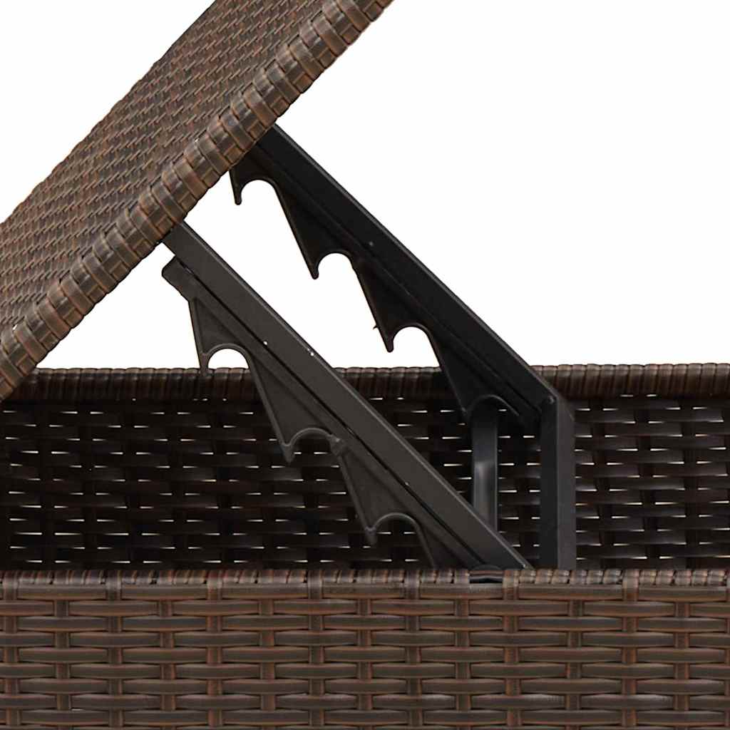 Banco de jardim com almofada marrom 55x55x37 cm vime sintético