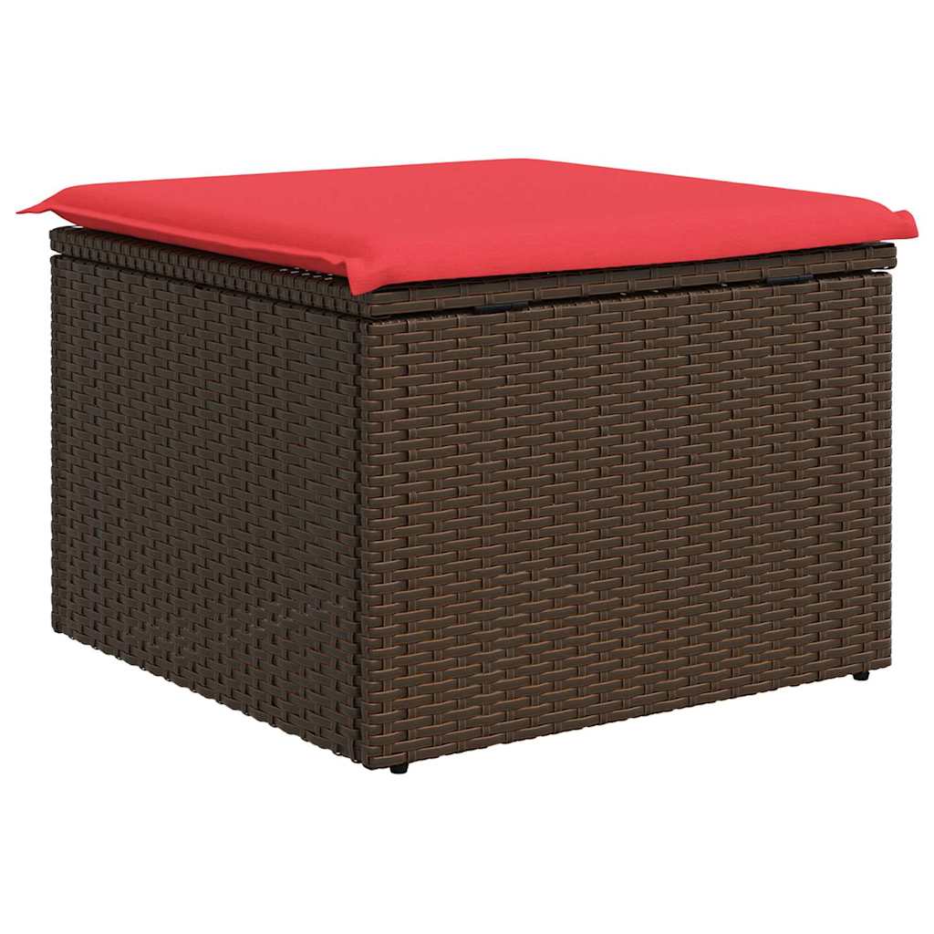 Banco de jardim com almofada marrom 55x55x37 cm vime sintético