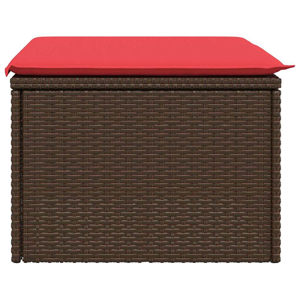 Banco de jardim com almofada marrom 55x55x37 cm vime sintético