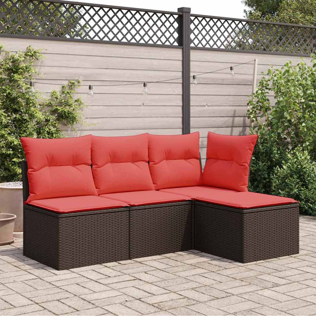Banco de jardim com almofada marrom 55x55x37 cm vime sintético