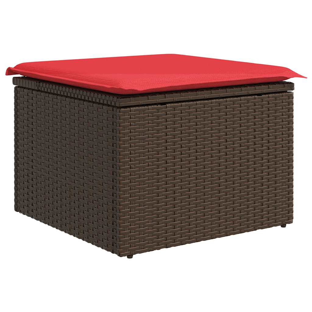 Banco de jardim com almofada marrom 55x55x37 cm vime sintético
