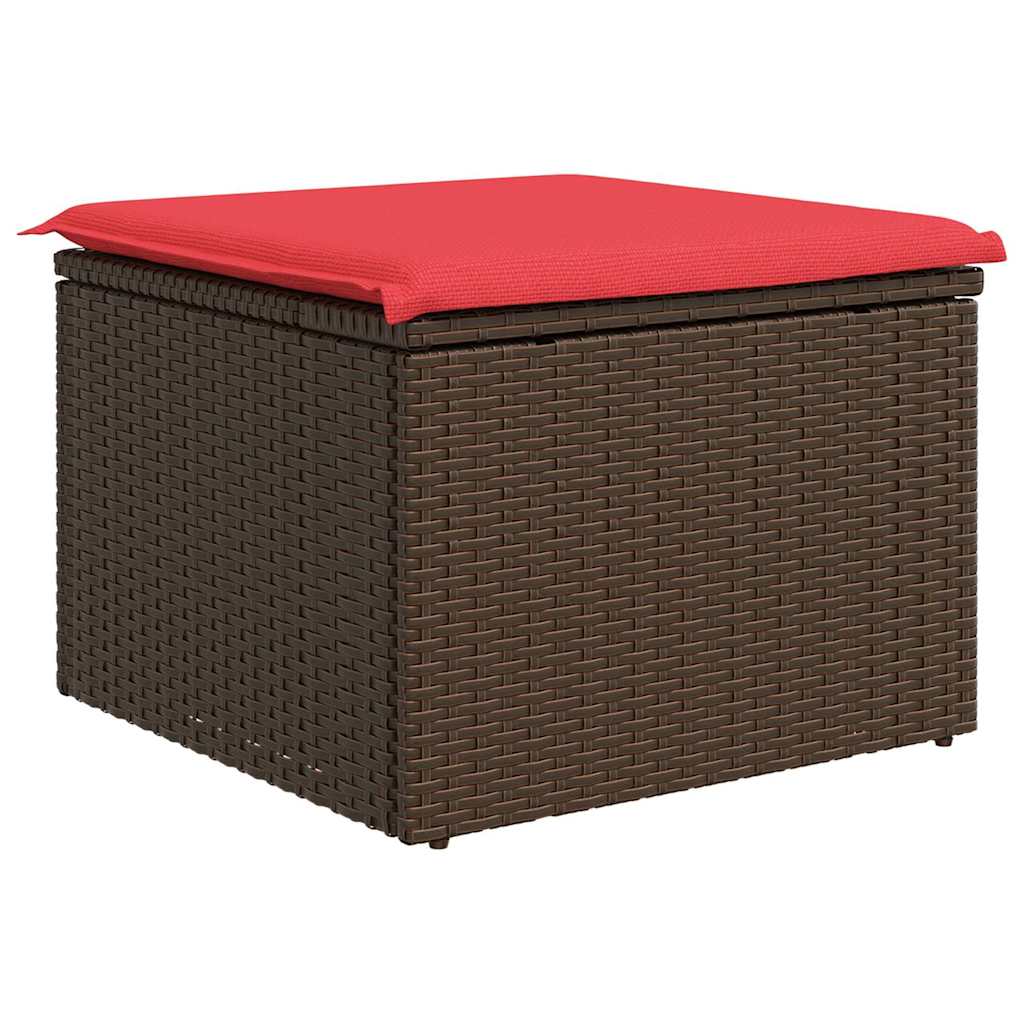 Banco de jardim com almofada marrom 55x55x37 cm vime sintético