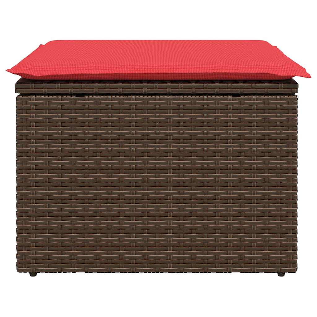 Banco de jardim com almofada marrom 55x55x37 cm vime sintético