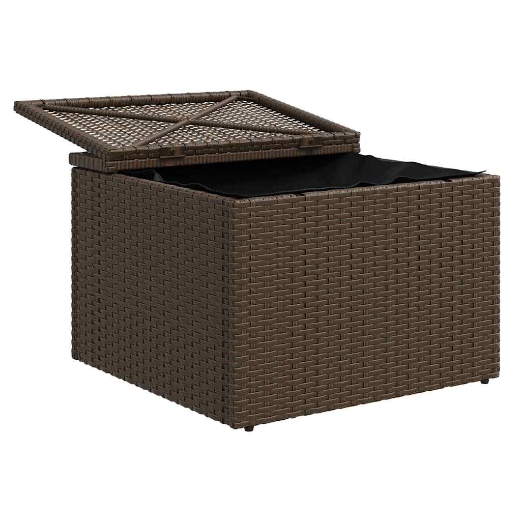 Banco de jardim com almofada marrom 55x55x37 cm vime sintético