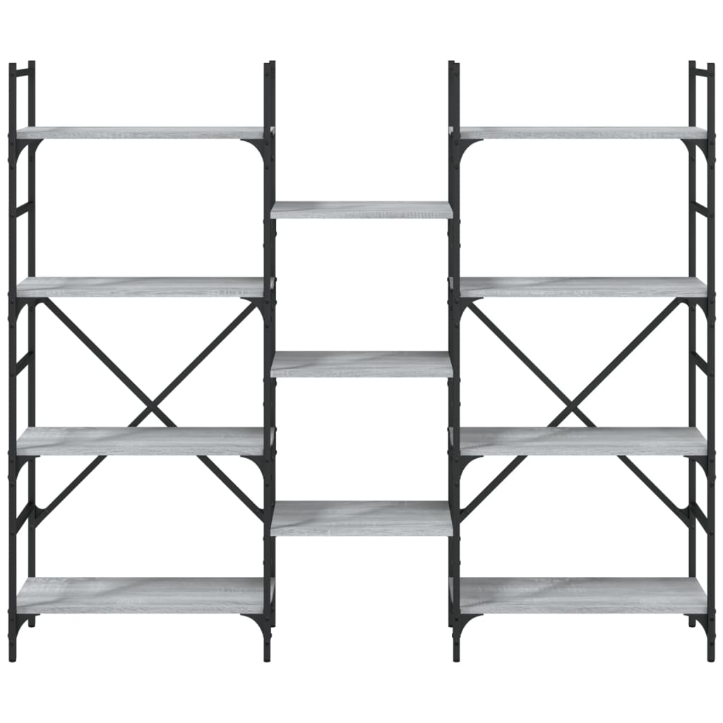 Estante 160x28,5x136,5 cm derivados de madeira cinzento sonoma