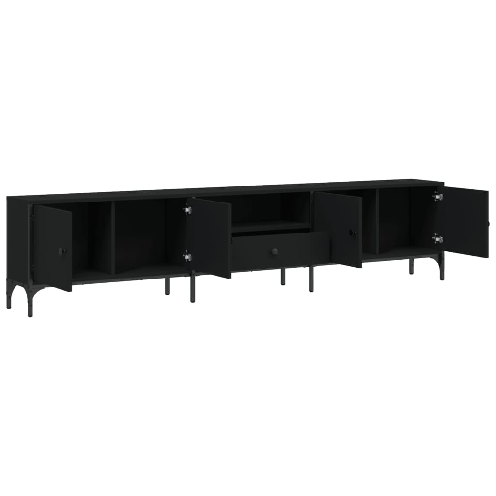 Móvel de TV c/ gaveta 200x25x44 cm derivados de madeira preto