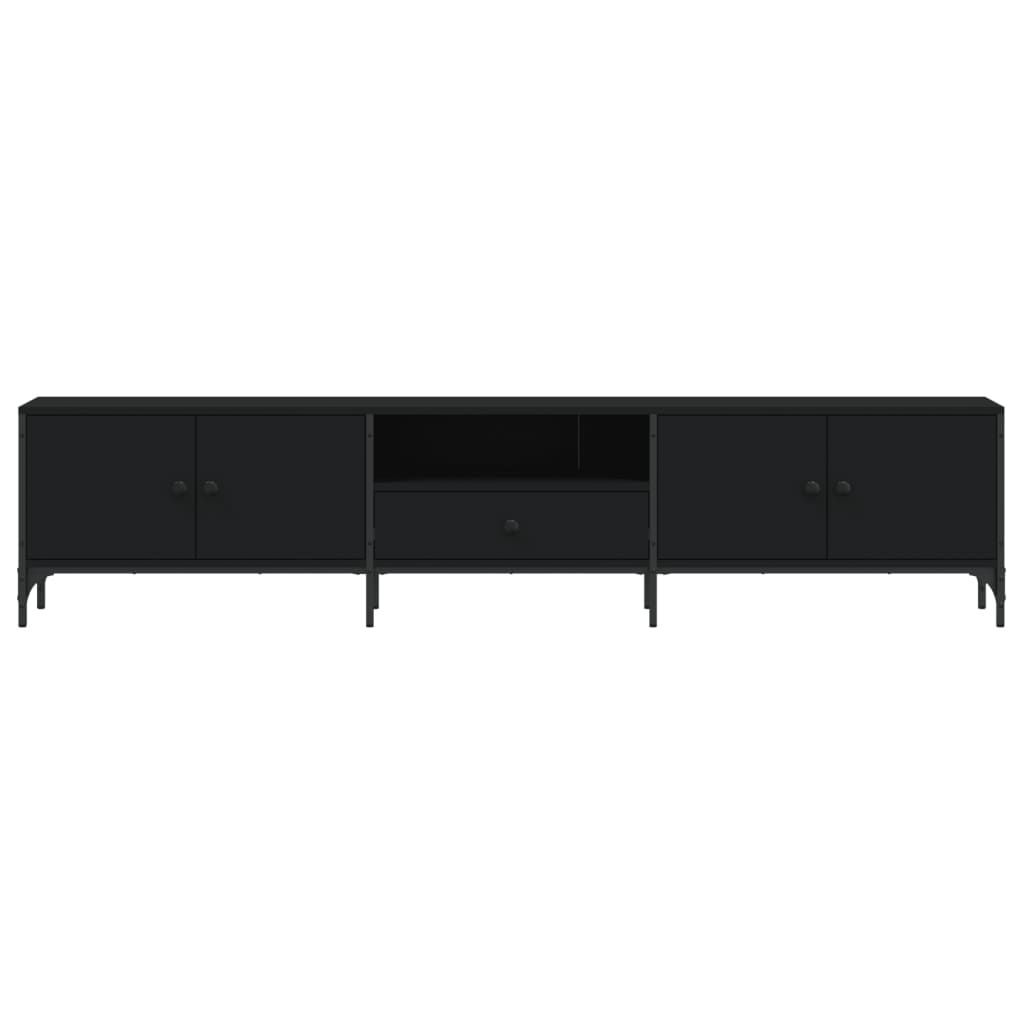 Móvel de TV c/ gaveta 200x25x44 cm derivados de madeira preto