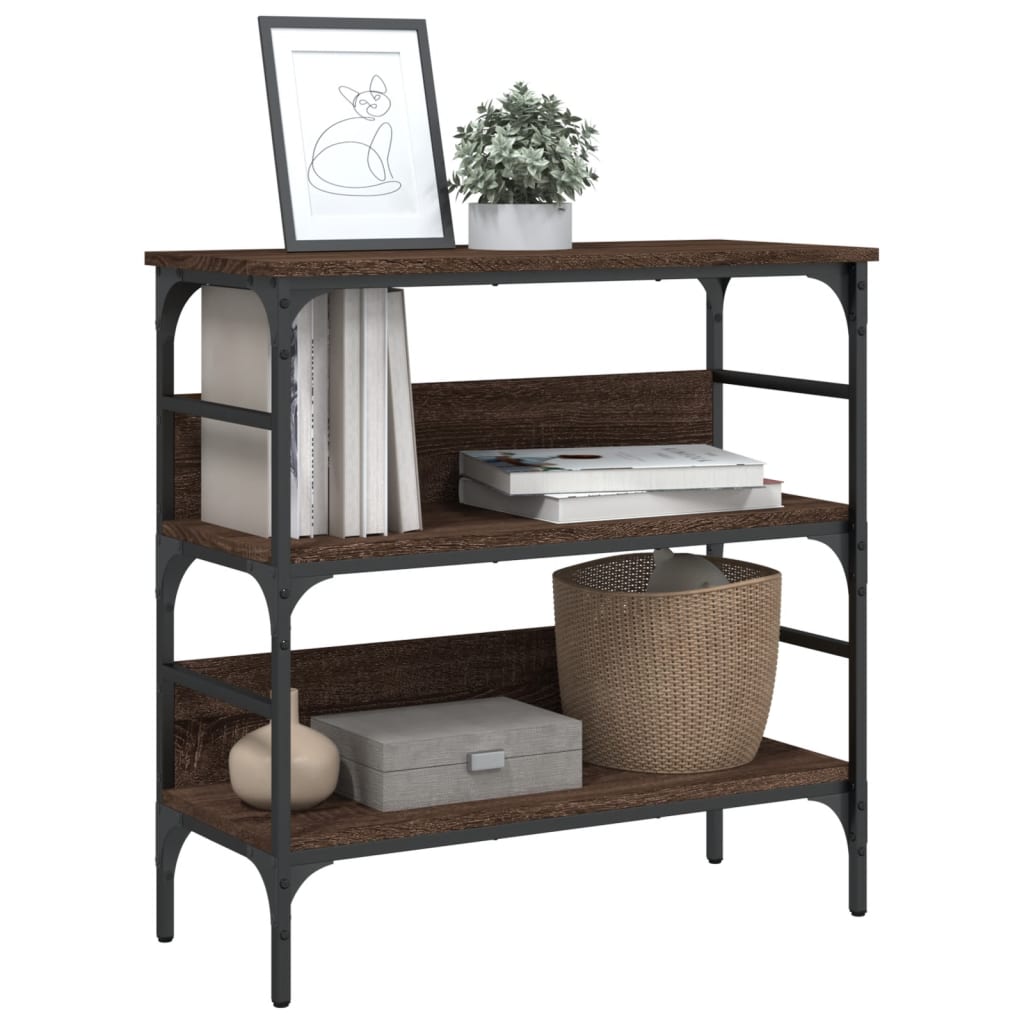 Mesa consola 75x32x75 cm derivados madeira carvalho castanho