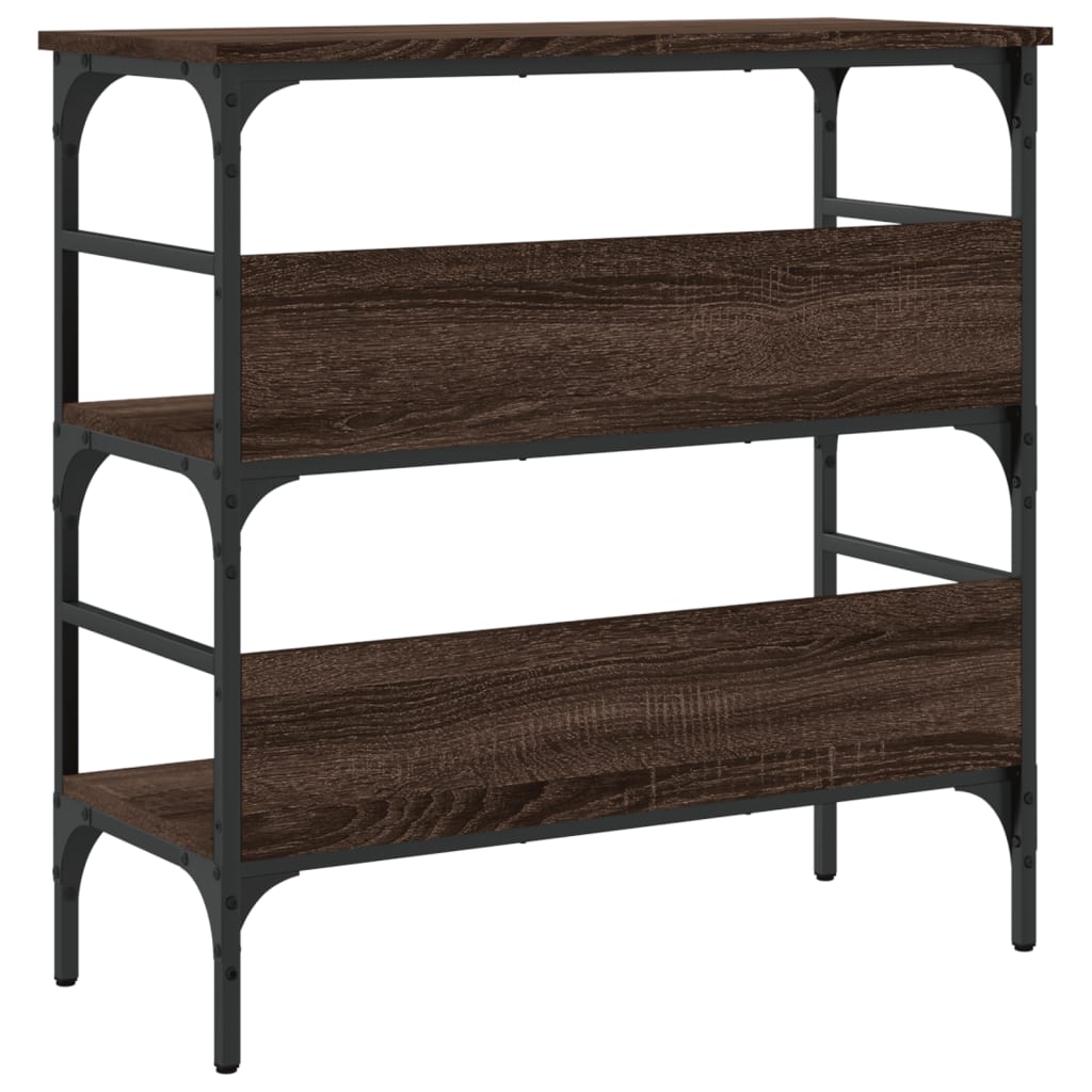 Mesa consola 75x32x75 cm derivados madeira carvalho castanho