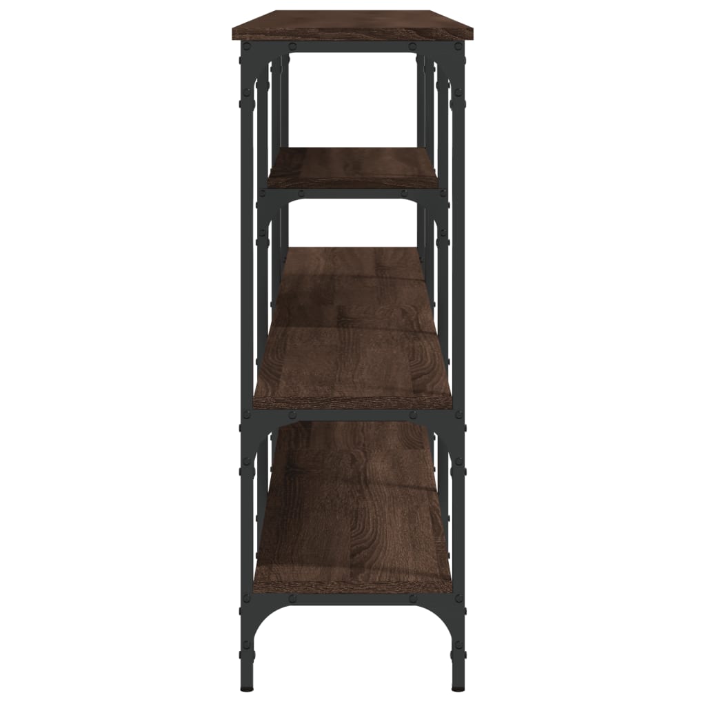 Mesa consola 160x29x80 cm derivados madeira carvalho castanho