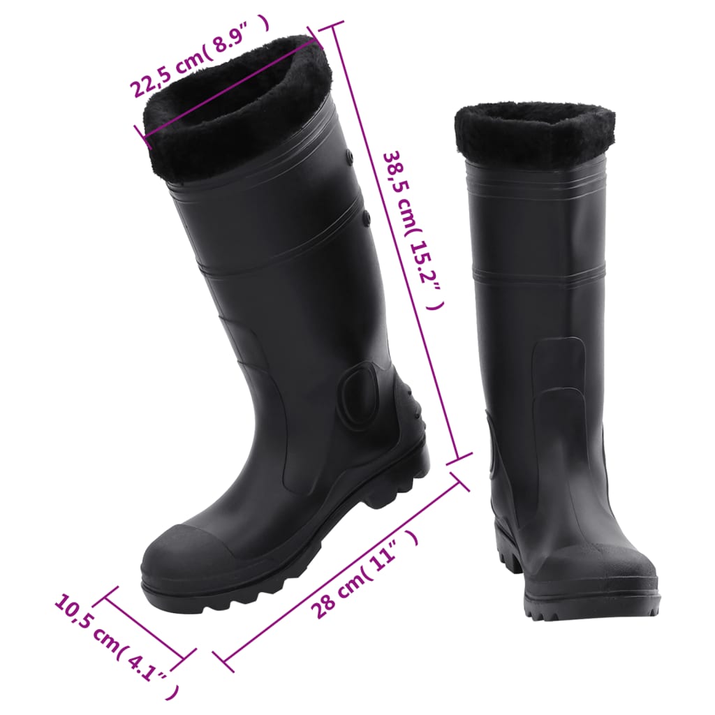 Galochas com meias removíveis tamanho 38 PVC preto