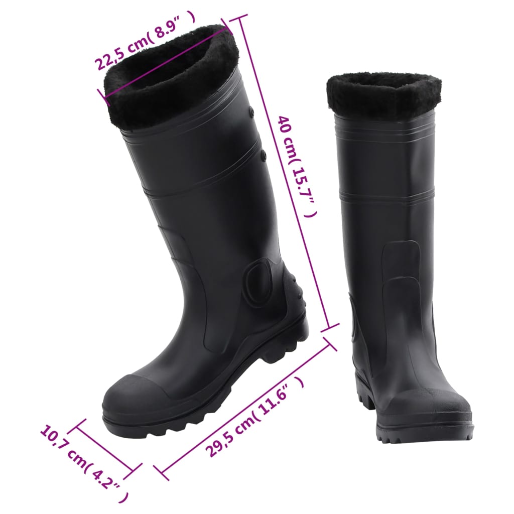 Galochas com meias removíveis tamanho 38 PVC preto