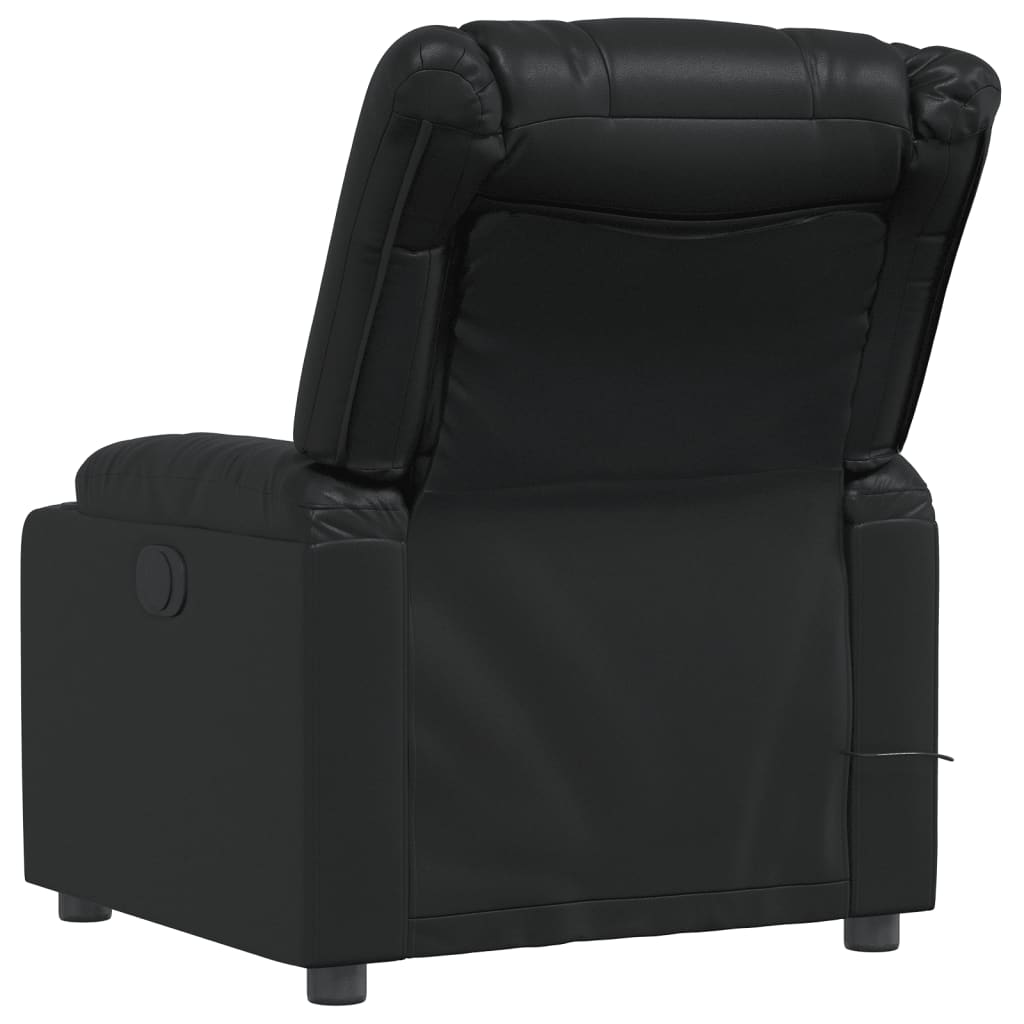 Poltrona de massagens reclinável couro artificial preto