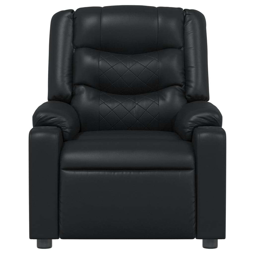 Poltrona de massagens reclinável couro artificial preto