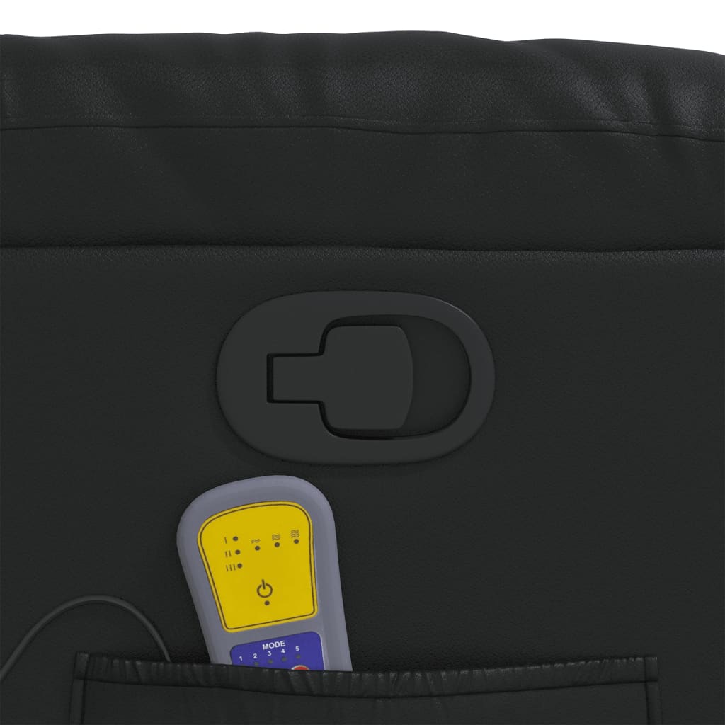 Poltrona de massagens reclinável couro artificial preto