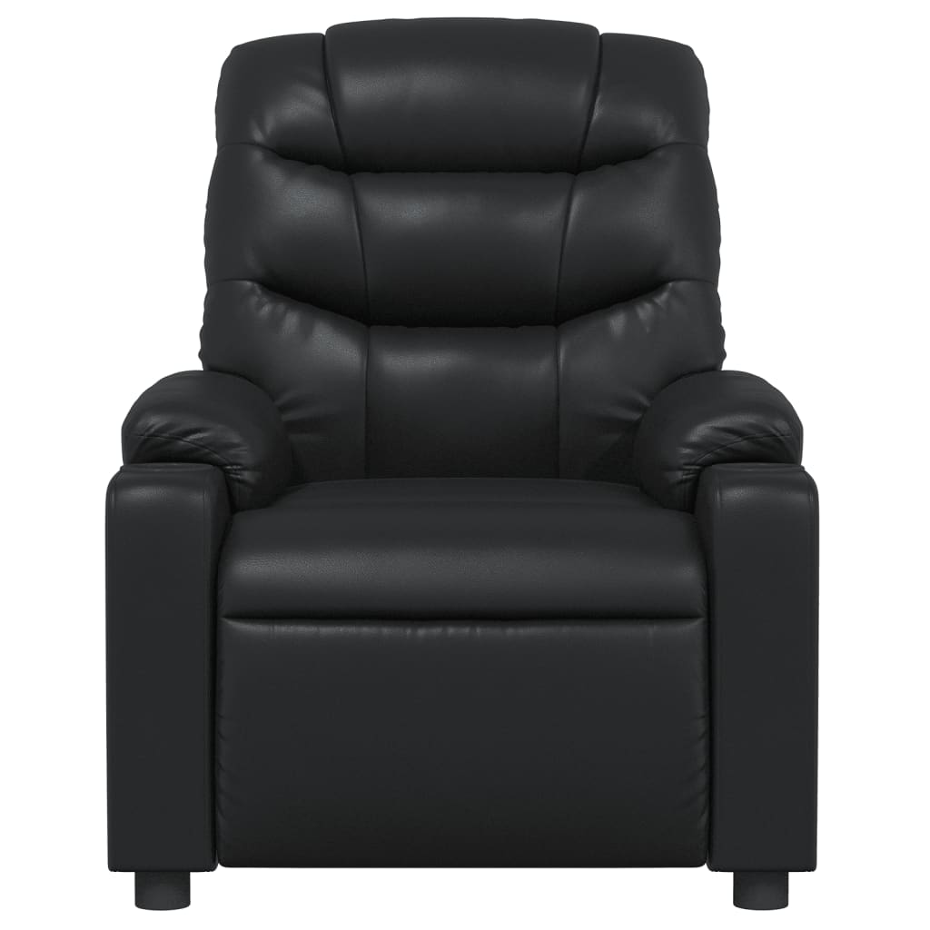 Poltrona de massagens reclinável couro artificial preto