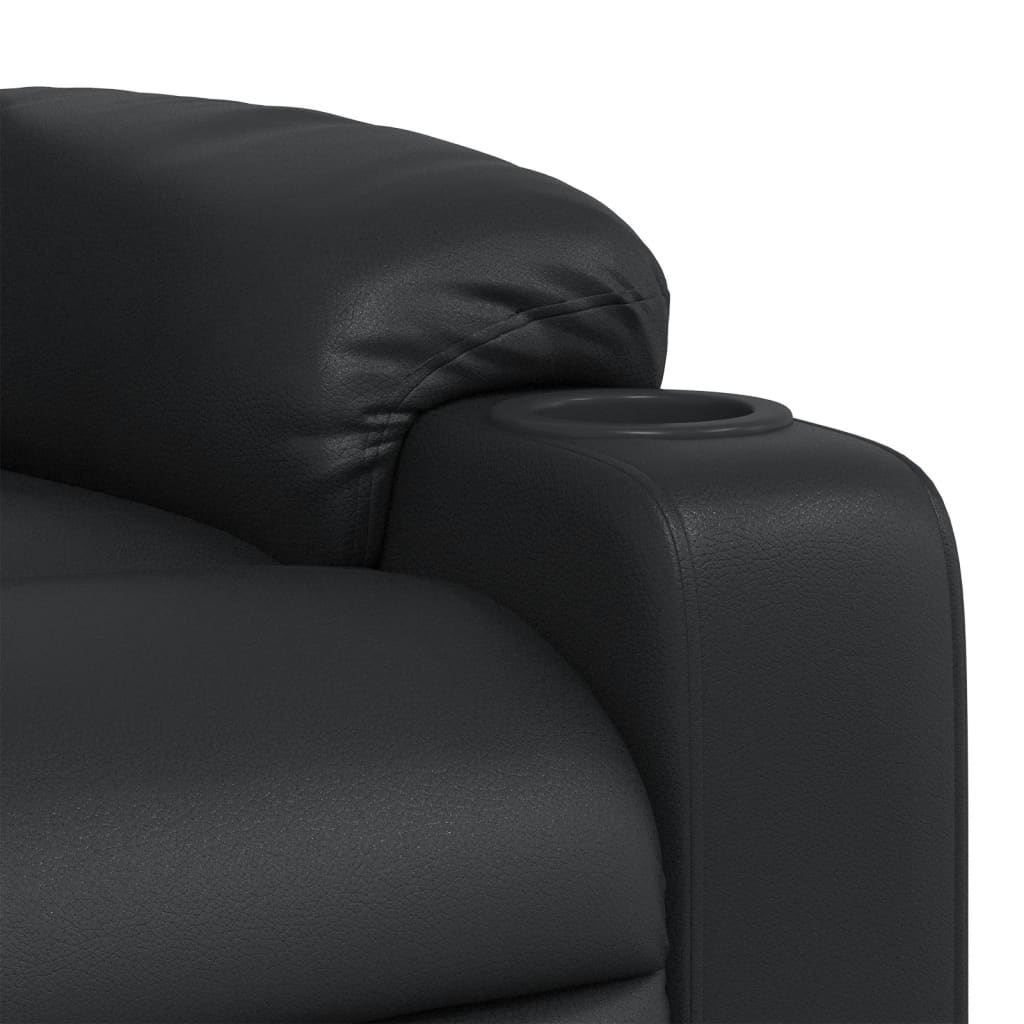 Poltrona de massagens reclinável couro artificial preto