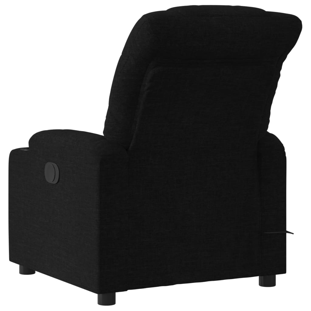 Poltrona de massagens reclinável tecido preto