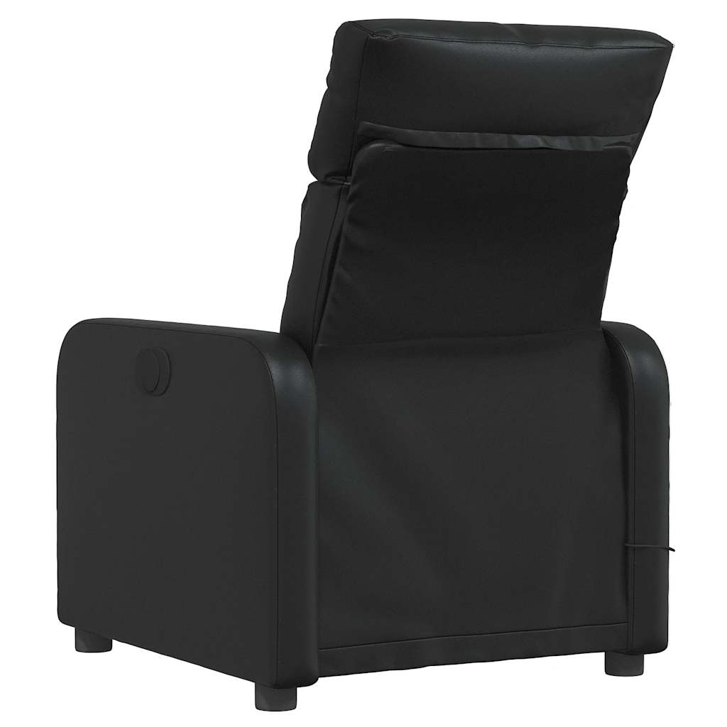 Poltrona de massagens reclinável couro artificial preto