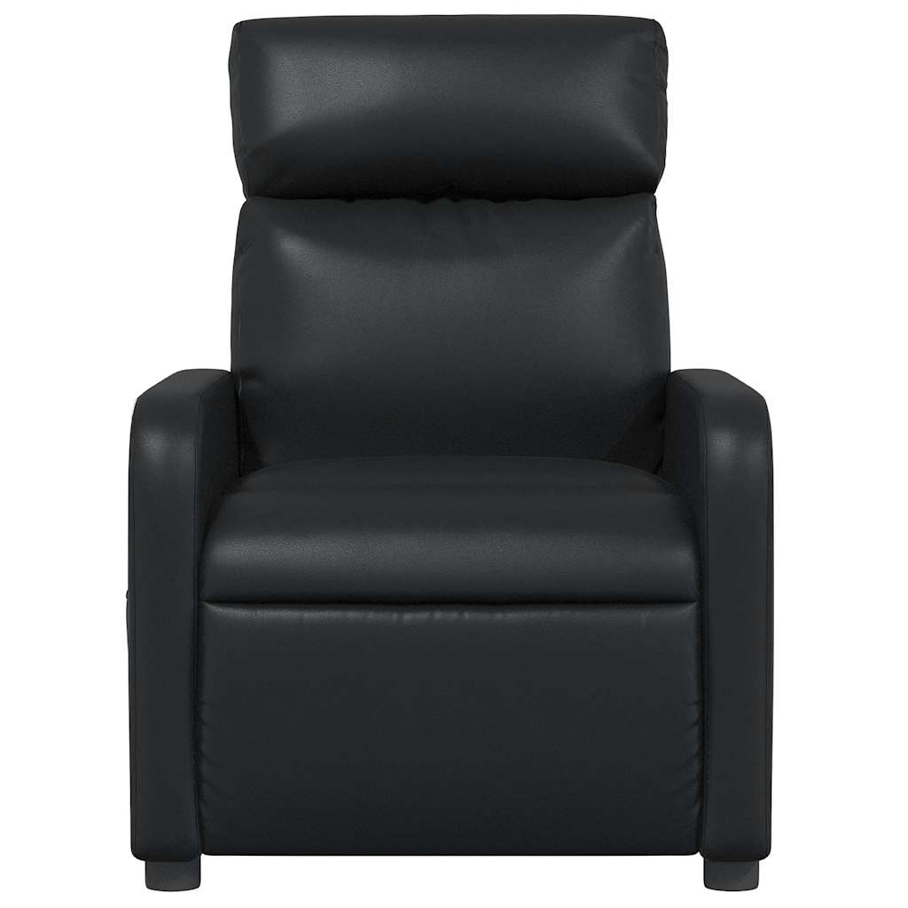 Poltrona de massagens reclinável couro artificial preto