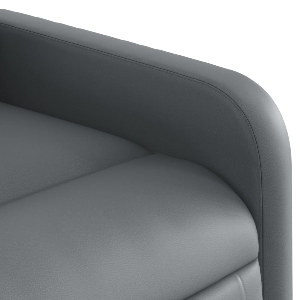 Poltrona de massagens reclinável couro artificial cinzento