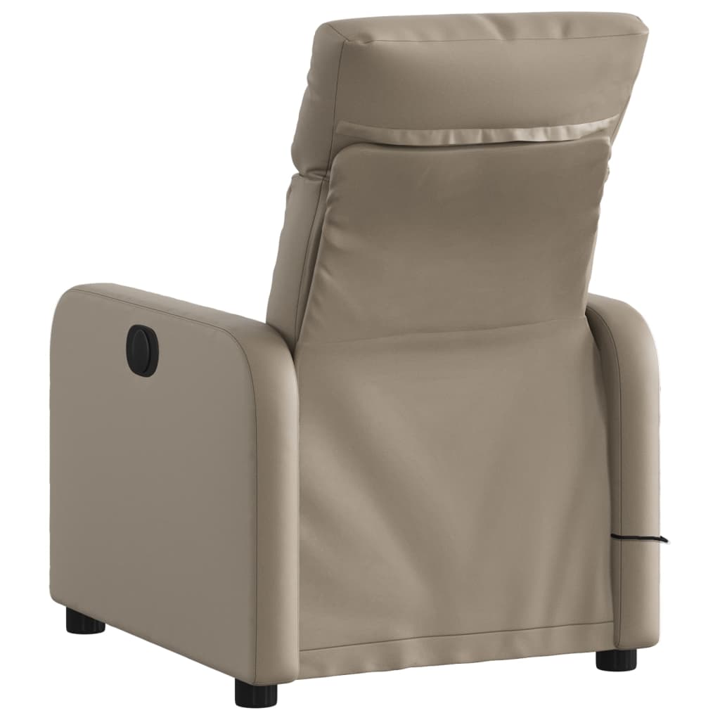 Poltrona de massagens reclinável couro artificial cappuccino