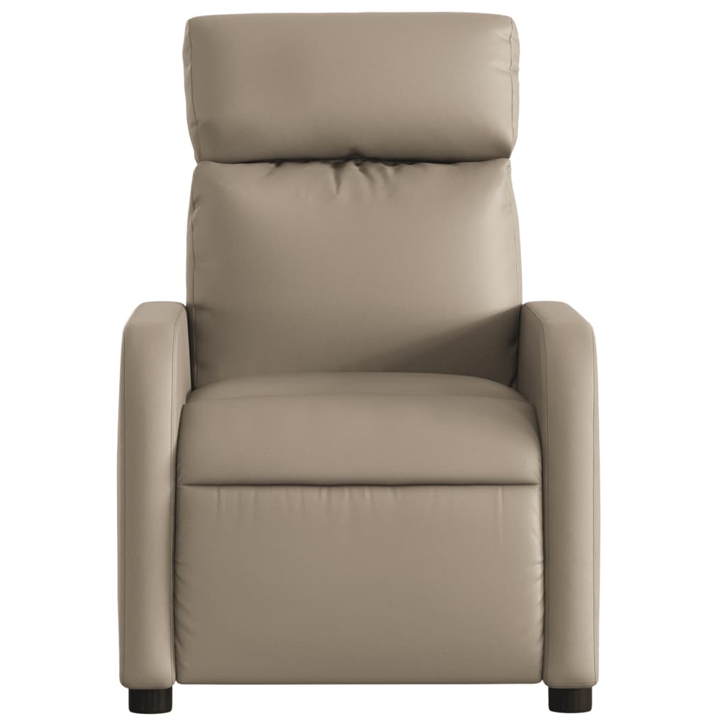 Poltrona de massagens reclinável couro artificial cappuccino