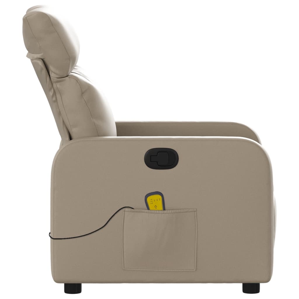 Poltrona de massagens reclinável couro artificial cappuccino