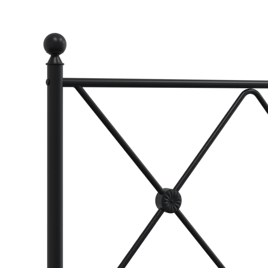 Estrutura de cama metal s/ colchão c/ cabeceira 75x190 cm preto