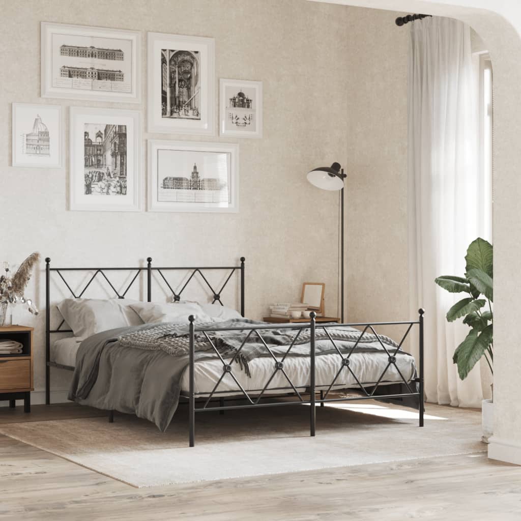 Cabeceira de cama 140 cm metal preto
